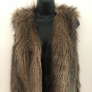 Brown/Black vegan fur vest